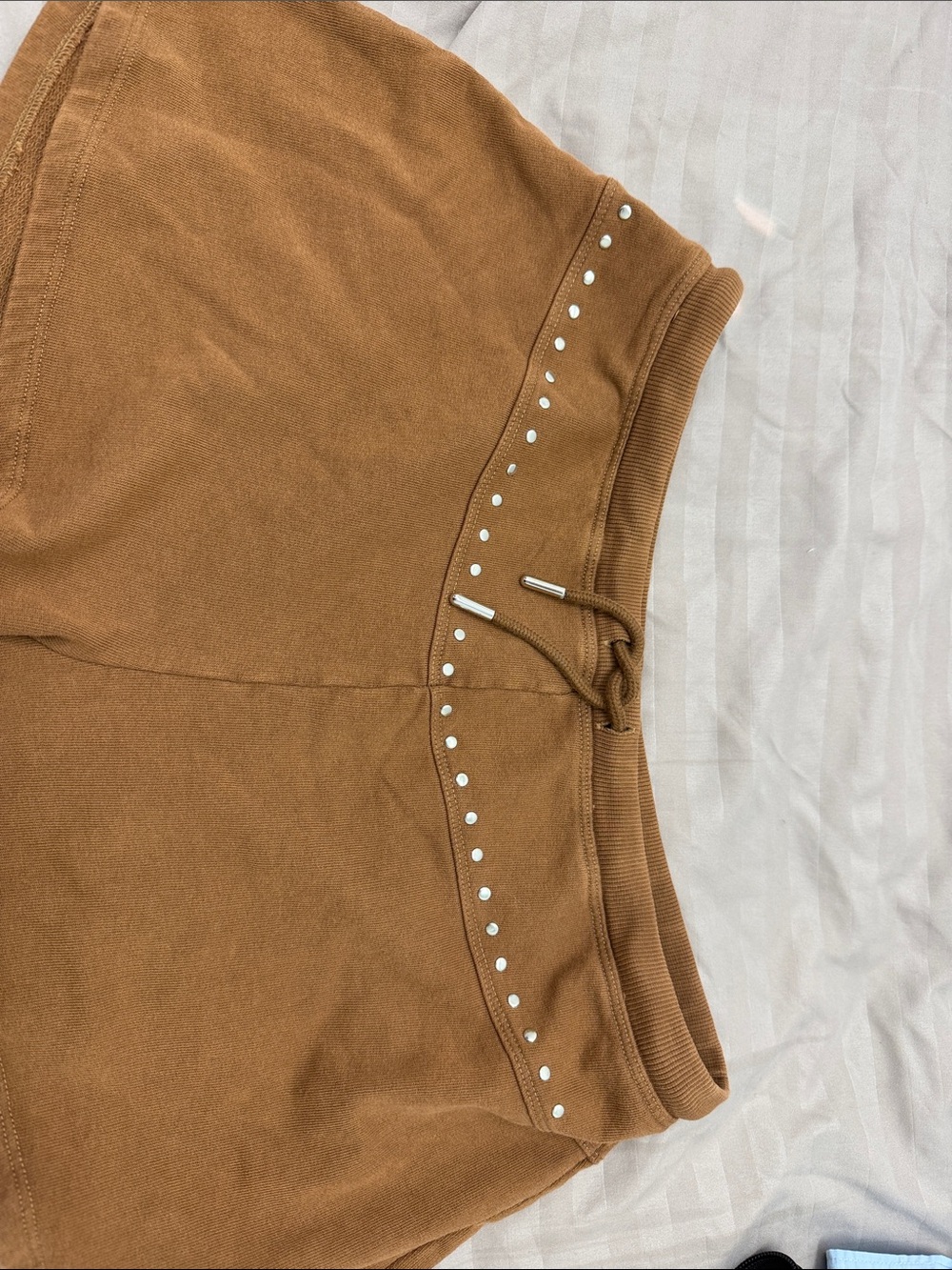 Zara Tan/Brown Joggers with Silver Stud Accents